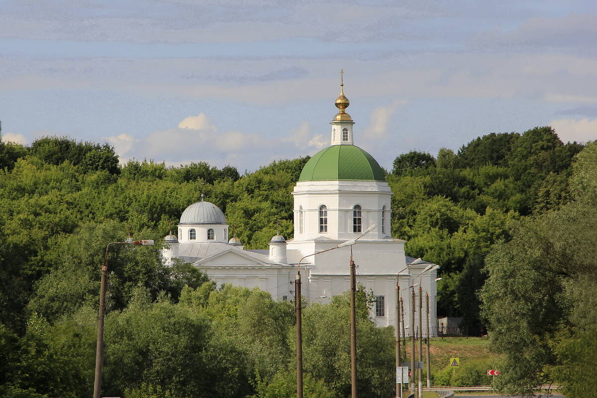 Церковь Троицы Живоначальной, Шелокша (Кстовский район, Нижегородская область). общий вид в ландшафте