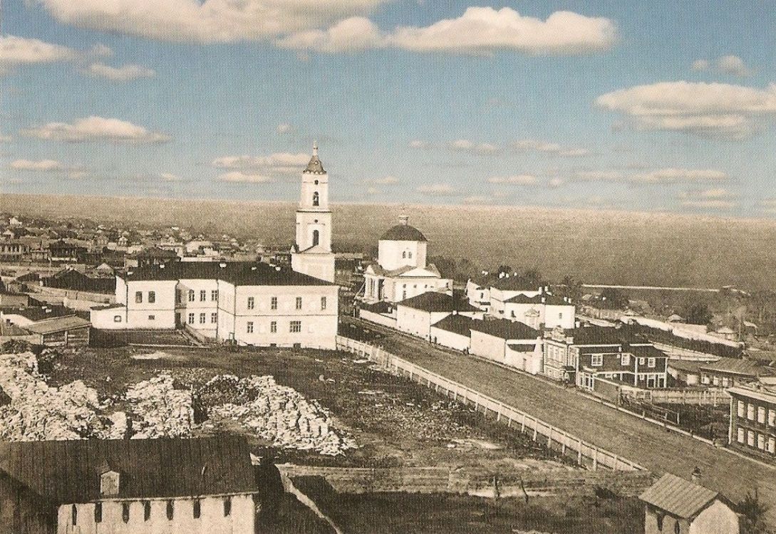 Алатырь. Троицкий мужской монастырь. архивная фотография, Изображение монастыря на сувенирной открытке издания С.К. Пшеничникова. Переиздано в серии открыток к 450-летию Алатыря.