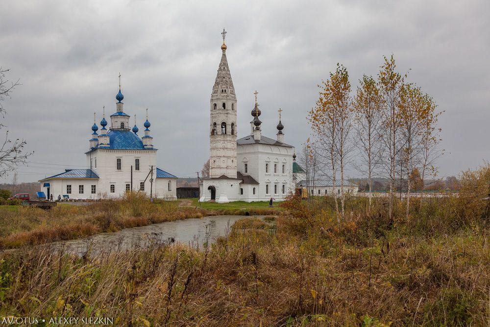 Борок. Предтеченский Иаково-Железноборовский монастырь. общий вид в ландшафте