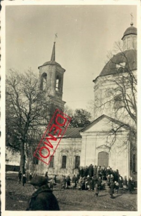 Церковь Рождества Пресвятой Богородицы, Кабаличи (Брянский район, Брянская область). архивная фотография, Фото 1942 г. с аукциона e-bay.de