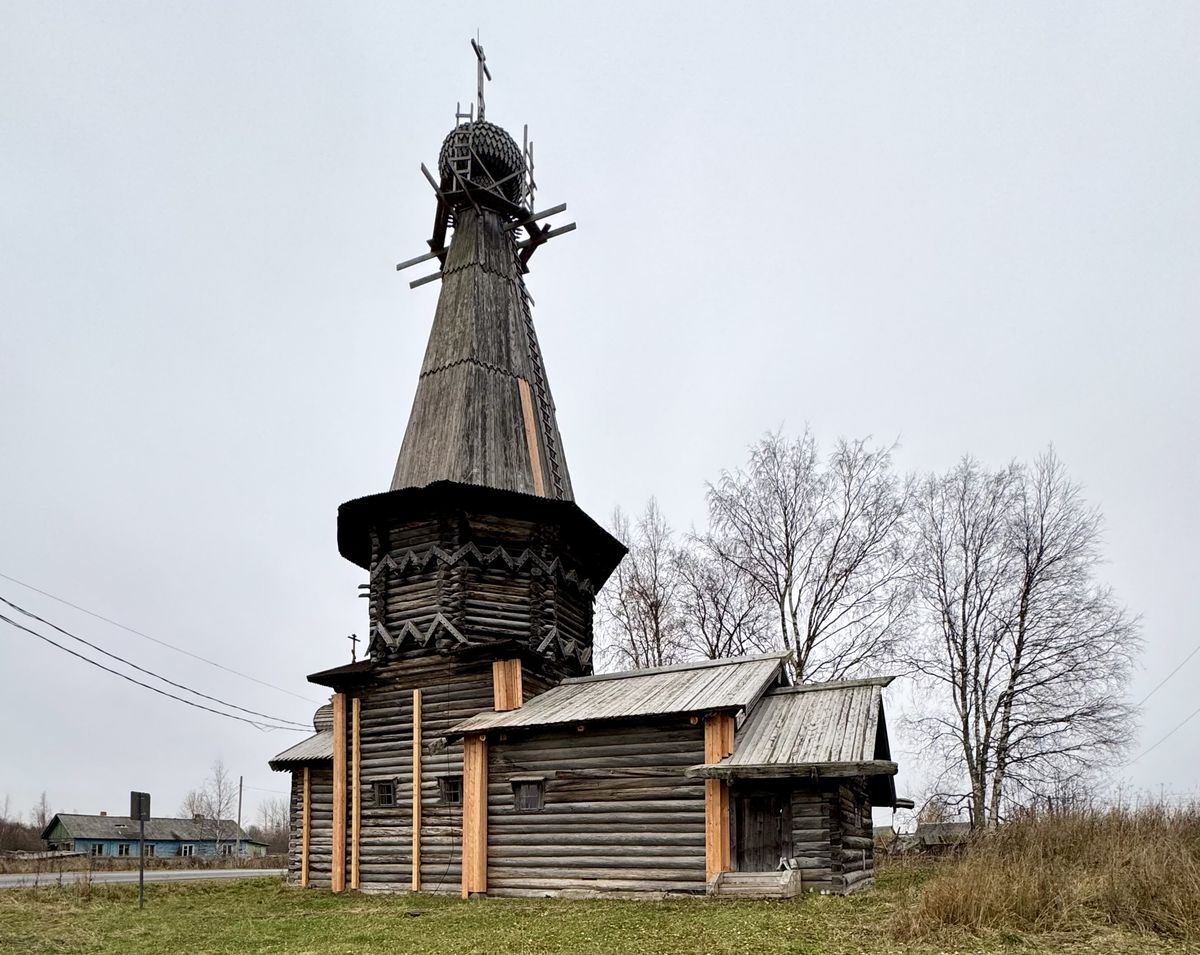 Вид с северо-запада после консервации, фасады. Церковь Александра Свирского, Космозеро (Медвежьегорский район, Республика Карелия)