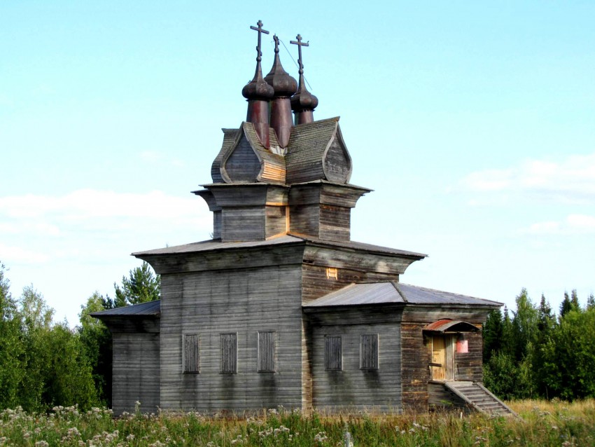 Придворные Места (Пермогорье). Церковь Георгия Победоносца. фасады, вид с северо-запада