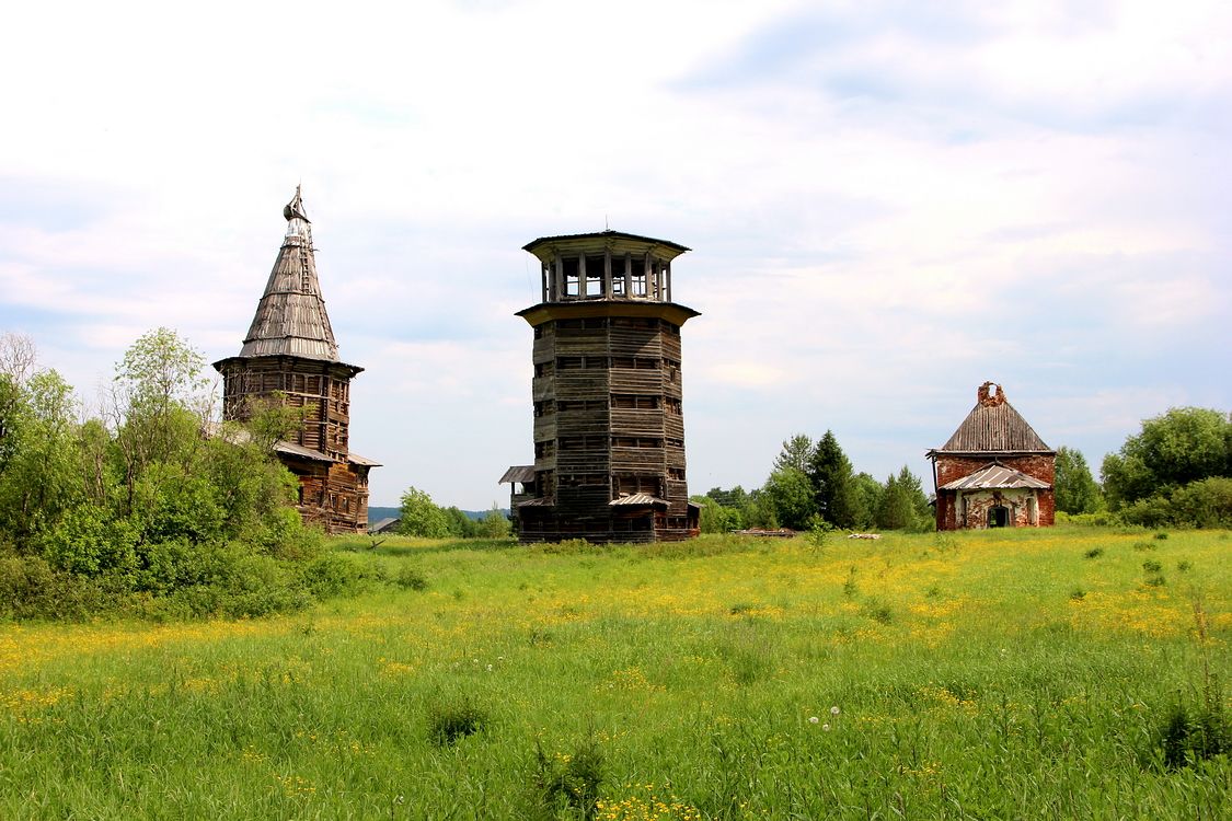 Коверниковская (Сельцо). Храмовый комплекс. Церкви Илии Пророка и Воздвижения Креста Господня. фасады