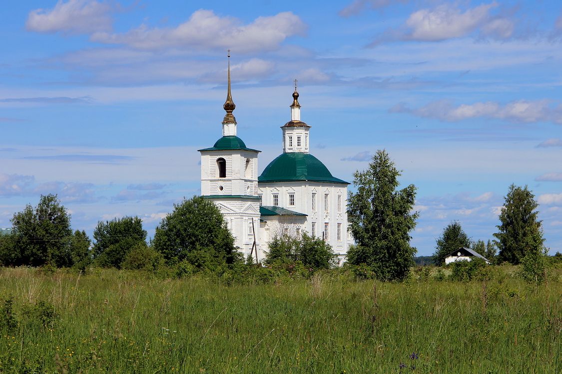 Церковь Николая Чудотворца, Гагарки (Котласский район и г. Котлас, Архангельская область). общий вид в ландшафте