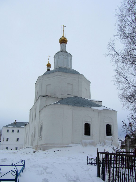 Николо-Волосовский монастырь. Церковь Николая Чудотворца, Волосово (Собинский район, Владимирская область). общий вид в ландшафте