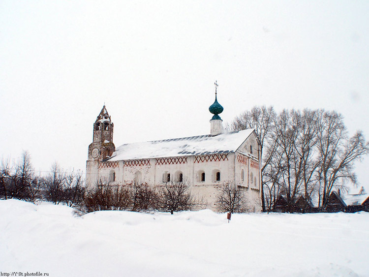 Суздаль. Покровский женский монастырь. Церковь Зачатия Анны. общий вид в ландшафте
