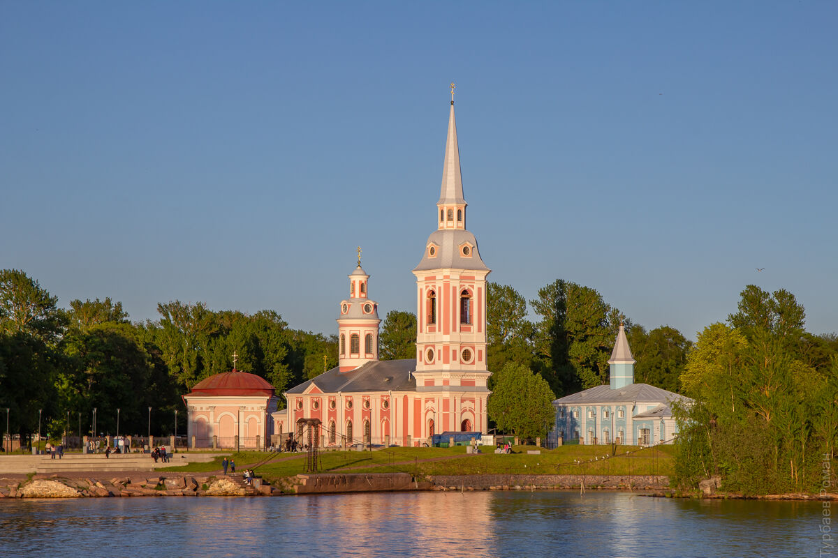 Храмовый комплекс. Собор Благовещения Пресвятой Богородицы и церковь Николая Чудотворца, Шлиссельбург (Кировский район, Ленинградская область). фасады, Вид с запада