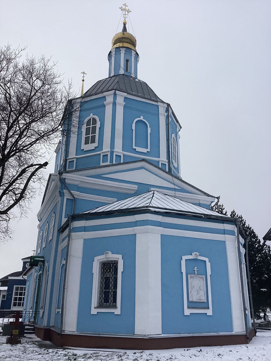 Вид с востока, фасады. Церковь Казанской иконы Божией Матери, Савино (Заокский район, Тульская область)