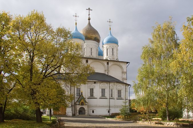 Таганский. Новоспасский монастырь. Собор Спаса Преображения. общий вид в ландшафте