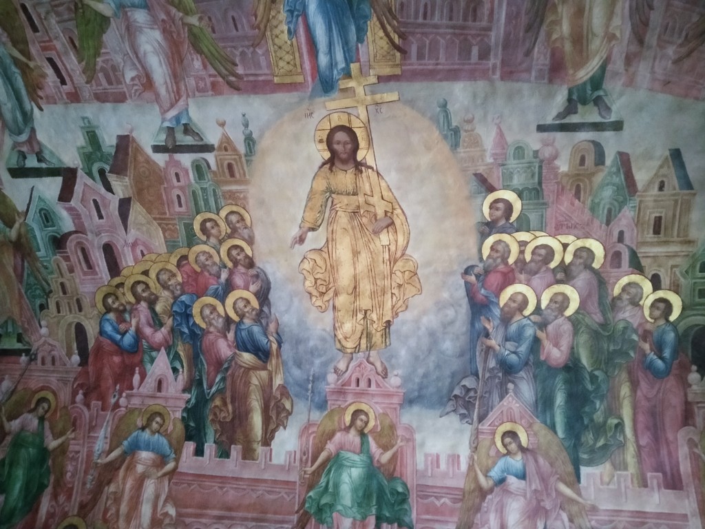 Новоспасский монастырь. Собор Преображения Господня, Таганский (Центральный административный округ (ЦАО), г. Москва). интерьер и убранство, росписи паперти