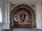 Тихонова пустынь. Церковь Николая Чудотворца, Икона при северном входе<br>, Льва Толстого, село, Дзержинский район, Калужская область