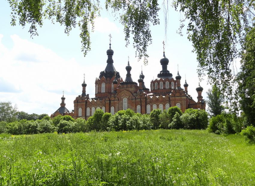 Старое Шамордино. Казанская Амвросиевская пустынь. Собор Казанской иконы Божией Матери. общий вид в ландшафте