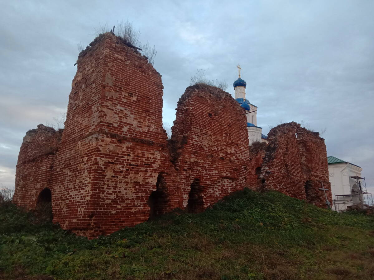 Перемышльский Шаровкин Успенский монастырь. Церковь Сергия Радонежского, Ильинское (Перемышльский район, Калужская область). фасады