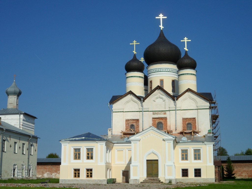 Троицкий Зеленецкий мужской монастырь. Собор Троицы Живоначальной, Зеленец (Волховский район, Ленинградская область). фасады
