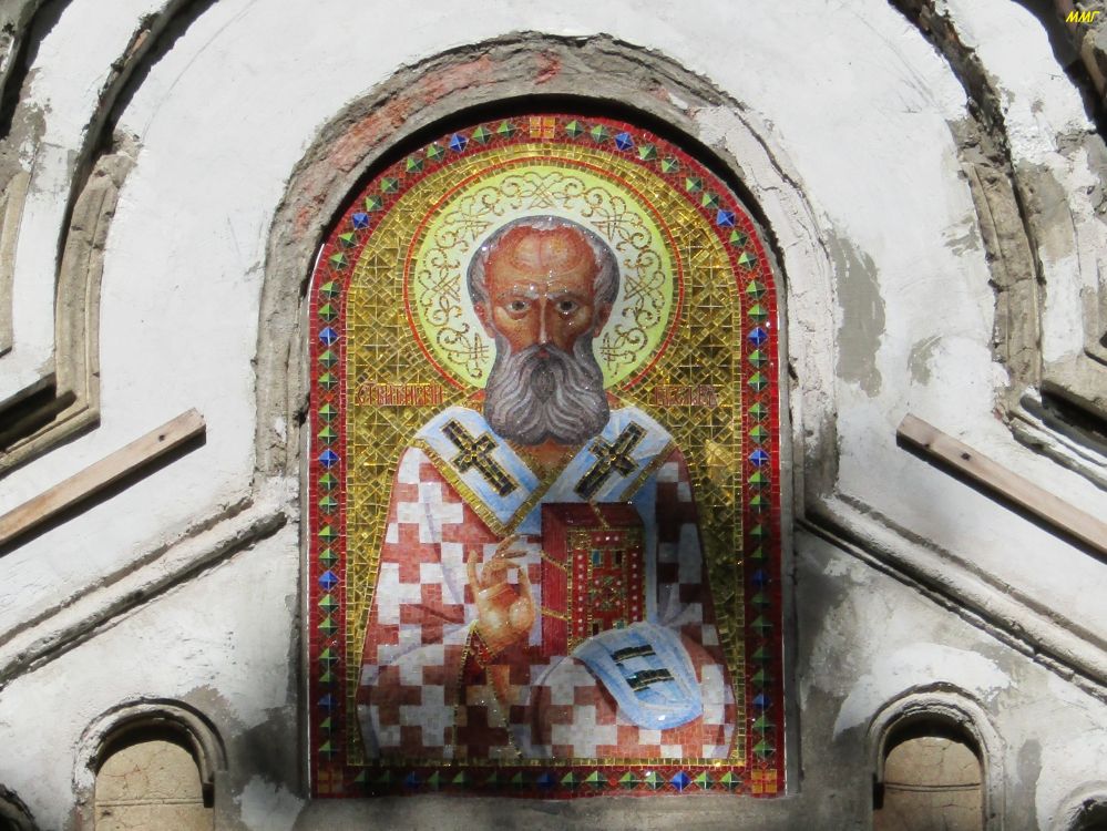 Троицкая Сергиева Приморская пустынь. Церковь Григория Богослова, Стрельна (Санкт-Петербург, Петродворцовый район, г. Санкт-Петербург). художественные фотографии, Григорий Богослов. Панно над входом.