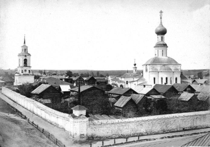 Княгинин женский монастырь, Владимир (Владимир, город, Владимирская область). архивная фотография, Успенский Княгинин девичий монастырь. Юго-восточная панорама. Кукушкин В. Г. 1876 - 1881 г. г. 