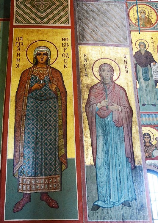 Юрьев мужской монастырь. Собор Георгия Победоносца, Юрьево (Великий Новгород, город, Новгородская область). интерьер и убранство, Росписи на стенах собора
