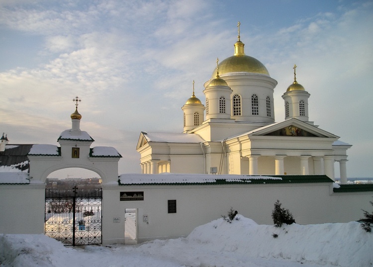 Благовещенский монастырь. Церковь Алексия, митрополита Московского, Нижегородский район (Нижний Новгород, город, Нижегородская область). общий вид в ландшафте