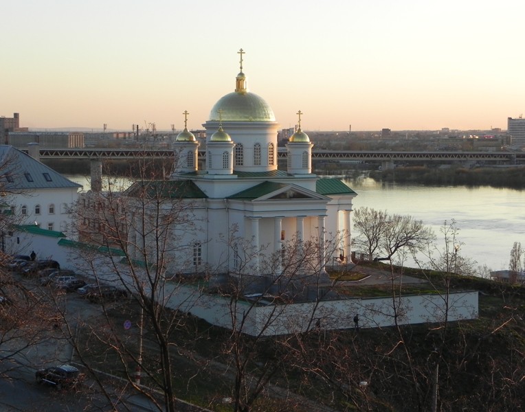 Благовещенский монастырь. Церковь Алексия, митрополита Московского, Нижегородский район (Нижний Новгород, город, Нижегородская область). общий вид в ландшафте