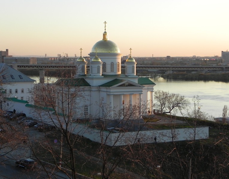 Нижегородский район. Благовещенский монастырь. Церковь Алексия, митрополита Московского. общий вид в ландшафте