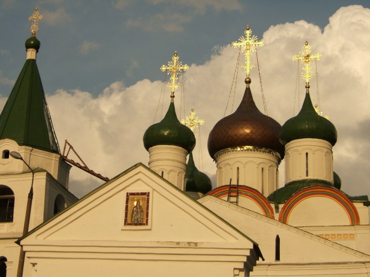 Нижегородский район. Печёрский Вознесенский монастырь. Собор Вознесения Господня. архитектурные детали, На закате