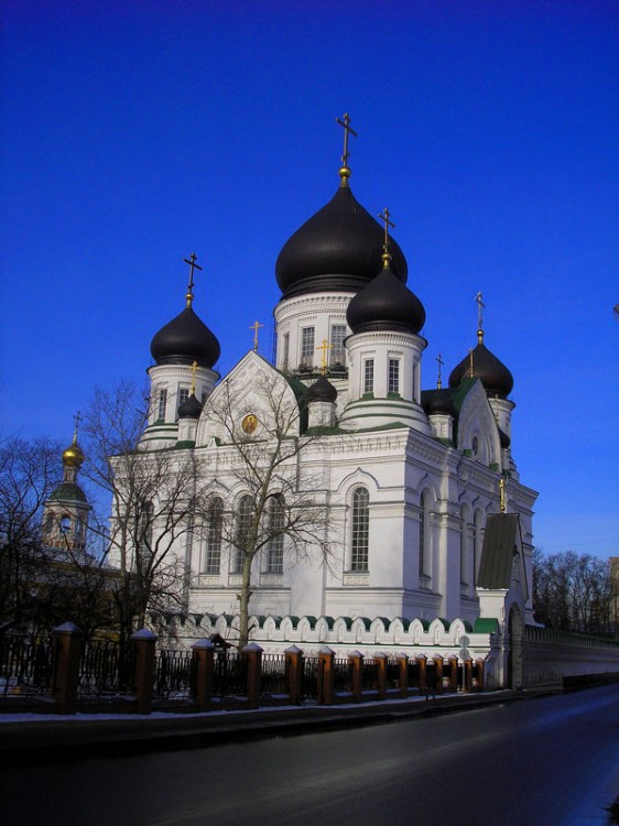 Печатники. Николо-Перервинский монастырь. Собор Иверской иконы Божией Матери. фасады, Вид с Шоссейной улицы