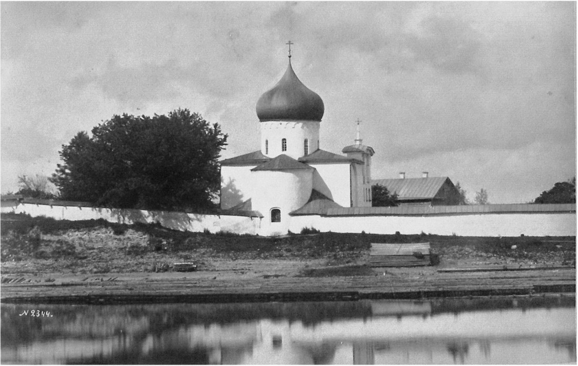 Спасо-Преображенский Мирожский монастырь. Собор Преображения Господня, Псков (Псков, город, Псковская область). архивная фотография, 1888—1890 год.Автор:И.Ф. Барщевский. с сайта https://pastvu.com/p/327765