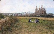 Ольгинский монастырь, Фотограф Захарий Захариевич Виноградов; современная компьютерная колоризация<br>, Волговерховье, Осташковский городской округ, Тверская область