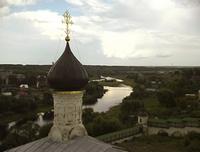 Борисоглебский монастырь. Церковь Введения во храм Пресвятой Богородицы, Вид на Тверцу с колокольни Введенской церкви<br>, Торжок, Торжокский район и г. Торжок, Тверская область