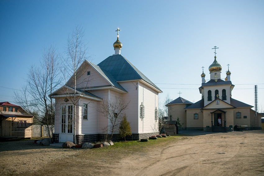 Красный Бор. Церковь Параскевы Пятницы. фасады, На заднем плане церковь Покрова Пресвятой Богородицы.