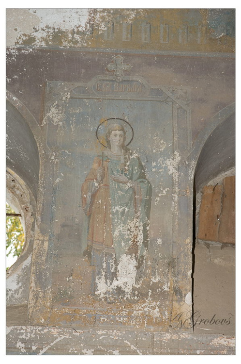Церковь Флора и Лавра, Протасьево (Борисоглебский район, Ярославская область). интерьер и убранство, фрагмент росписи стен