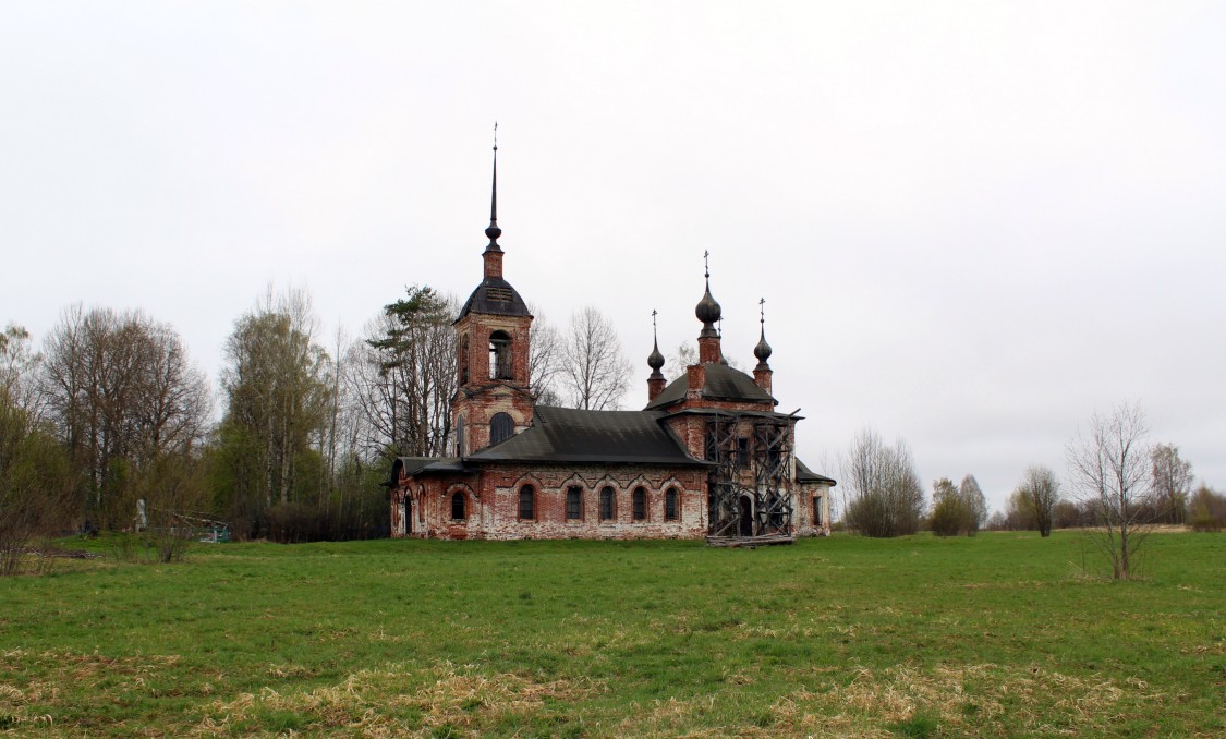 Зубарёво. Церковь Николая Чудотворца. общий вид в ландшафте