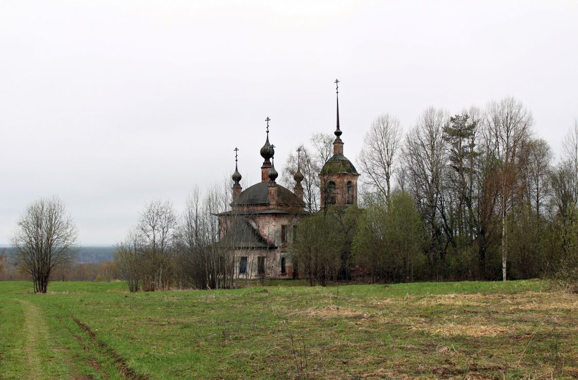 Церковь Николая Чудотворца, Зубарёво (Борисоглебский район, Ярославская область). общий вид в ландшафте
