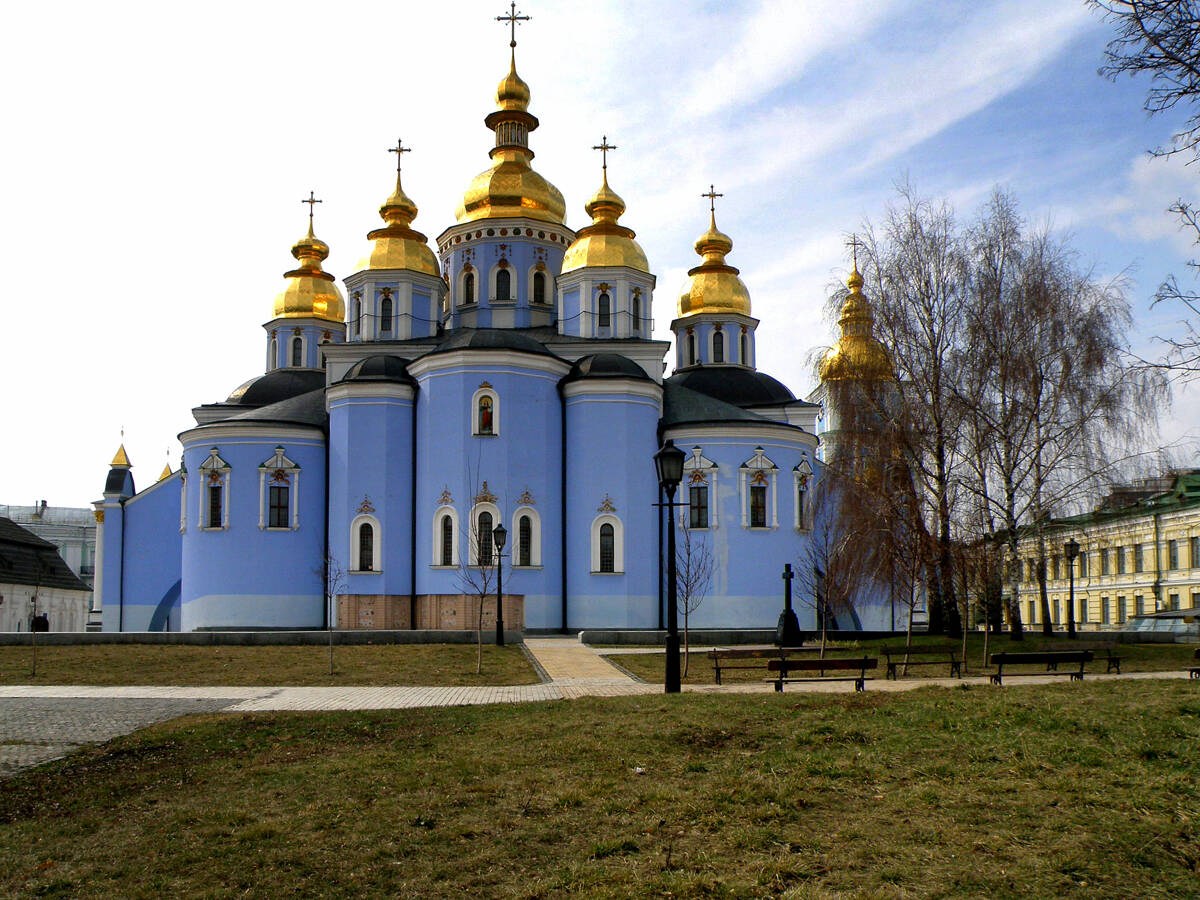 Михайловский Златоверхий монастырь. Собор Михаила Архангела (новый), Старый Киев (Шевченковский район, Украина, г. Киев). фасады