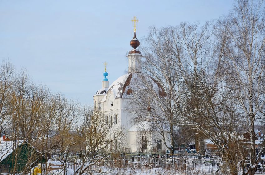 Церковь Казанской иконы Божией Матери в Товарищеве, Товарищево (Троицкий административный округ (ТАО), г. Москва). общий вид в ландшафте