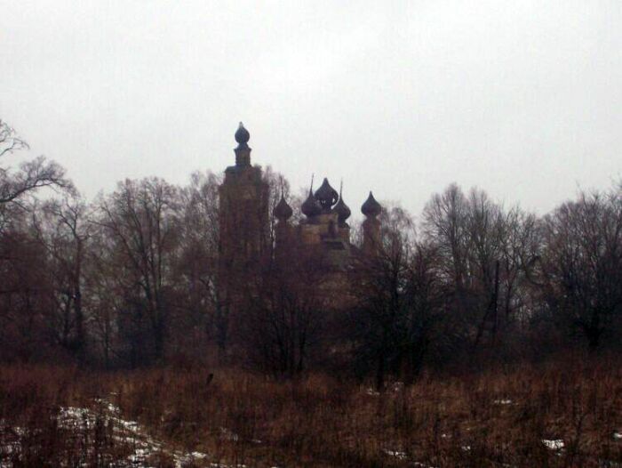 Церковь Георгия Победоносца, Георгиевское (Заволжский район, Ивановская область). общий вид в ландшафте