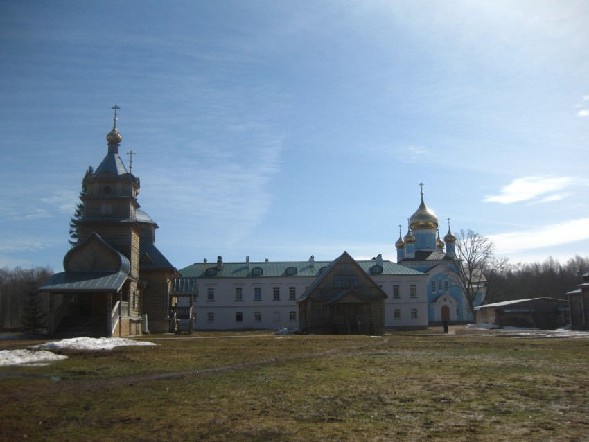 Благовещения Пресвятой Богородицы Никандрова пустынь, Никандрова пустынь (Порховский район, Псковская область). общий вид в ландшафте