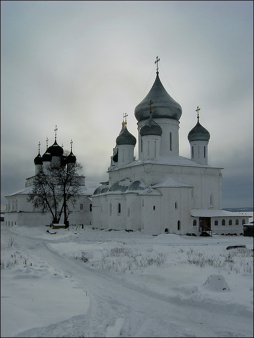 Переславль-Залесский. Никитский монастырь. Собор Никиты мученика. фасады, Вид с монастырской стены