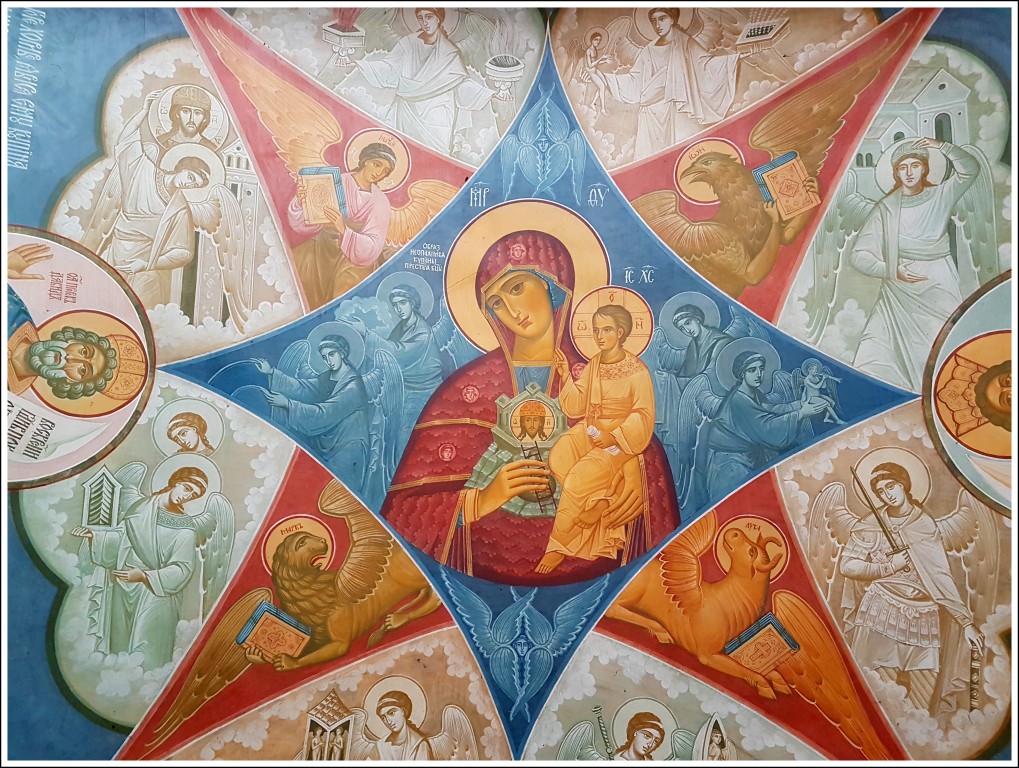 Введенский Толгский женский монастырь. Церковь Николая Чудотворца, Толга (Ярославль, город, Ярославская область). интерьер и убранство, Росписи на своде прохода к Волге под церковью Николая Чудотворца