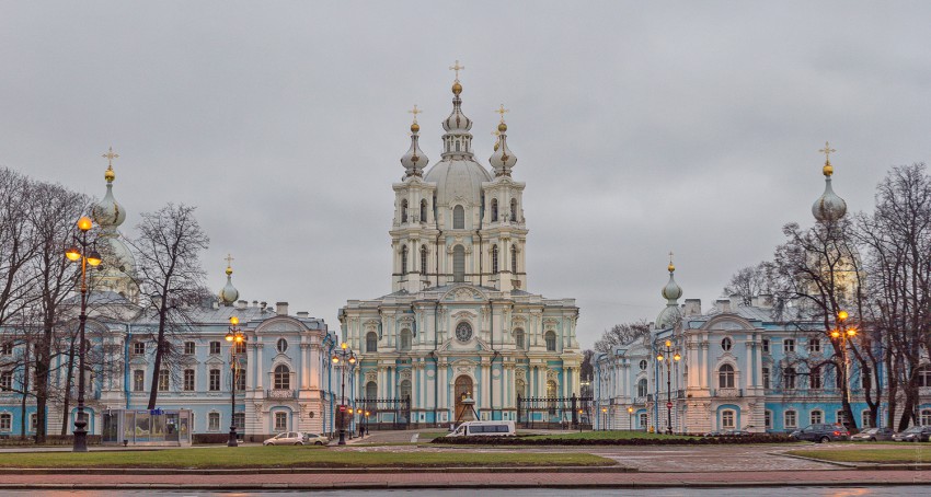 Воскресенский Смольный Новодевичий монастырь, Центральный район (Санкт-Петербург, г. Санкт-Петербург). фасады