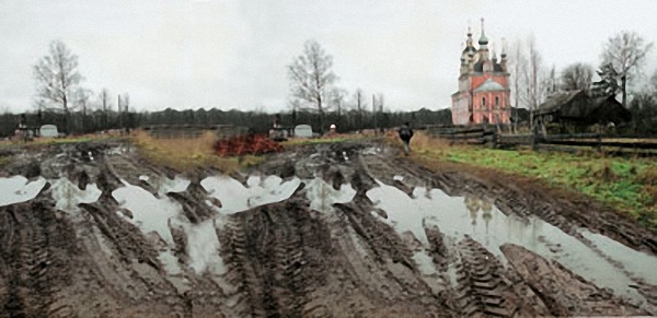 Церковь Флора и Лавра, Флоровское (Большесельский район, Ярославская область). общий вид в ландшафте