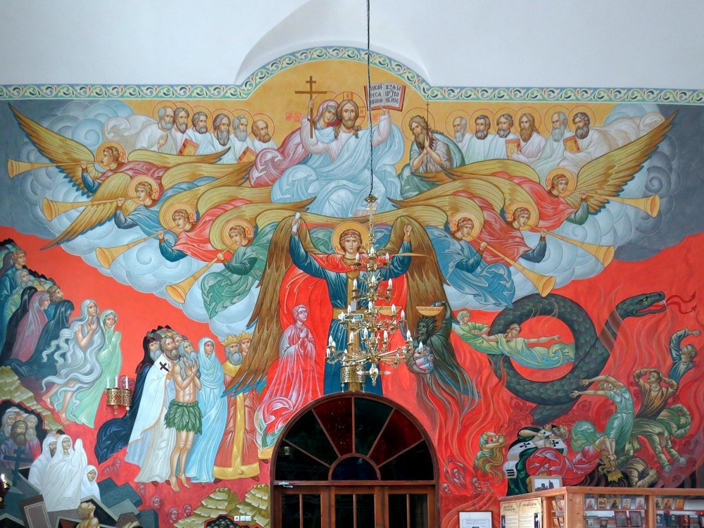 Церковь Михаила Архангела, Виловатое (Богатовский район, Самарская область). интерьер и убранство, Интерьер, роспись западной стены