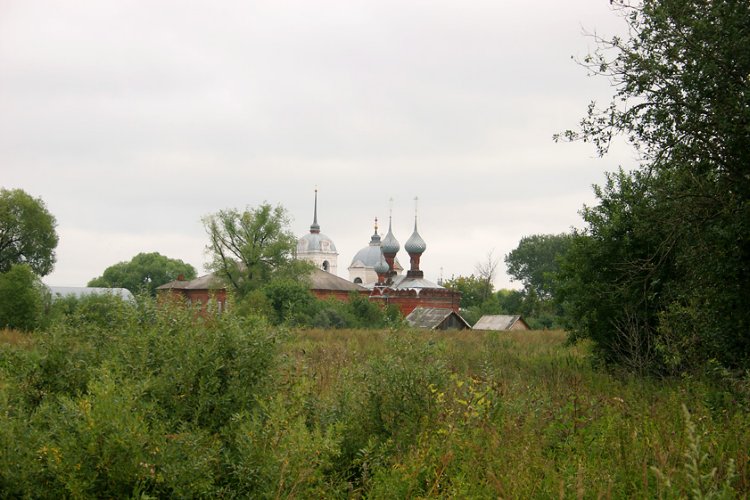 Храмовый комплекс. Церкви Воскресения Христова и Паисия и Уара, Варницы (Ростовский район, Ярославская область). общий вид в ландшафте