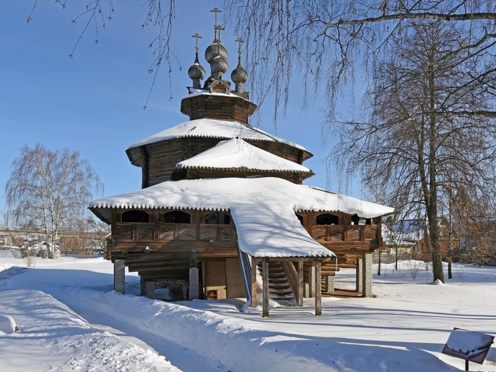 Кострома. Музей деревянного зодчества. Церковь Собора Пресвятой Богородицы из с. Холм. фасады, Западный фасад