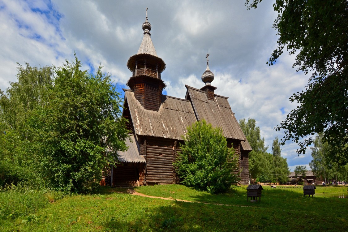 Кострома. Музей деревянного зодчества. Церковь Спаса Всемилостивого из с. Фоминское. фасады, Вид с юго-запада