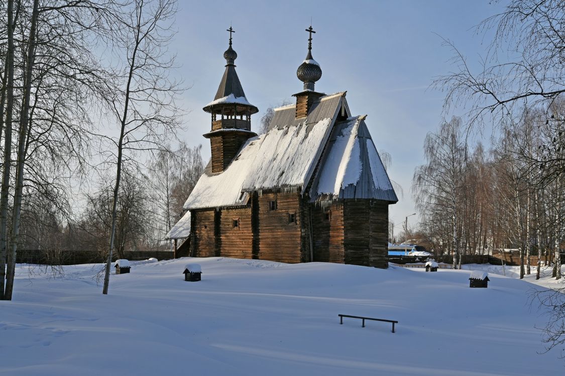 Кострома. Музей деревянного зодчества. Церковь Спаса Всемилостивого из с. Фоминское. фасады, Вид с юго-востока