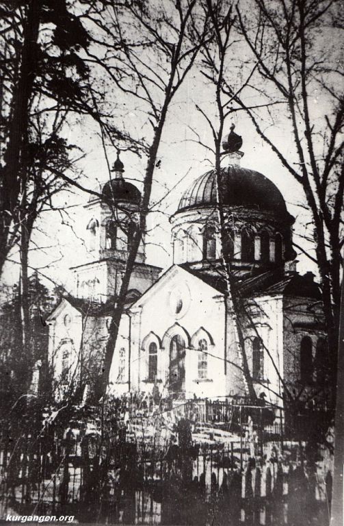 Церковь Воскресения Словущего, Шадринск (Шадринский район и г. Шадринск, Курганская область). архивная фотография, Вид с юго-востока, 1920-е г.г. Источник: «Зауральская генеалогия»