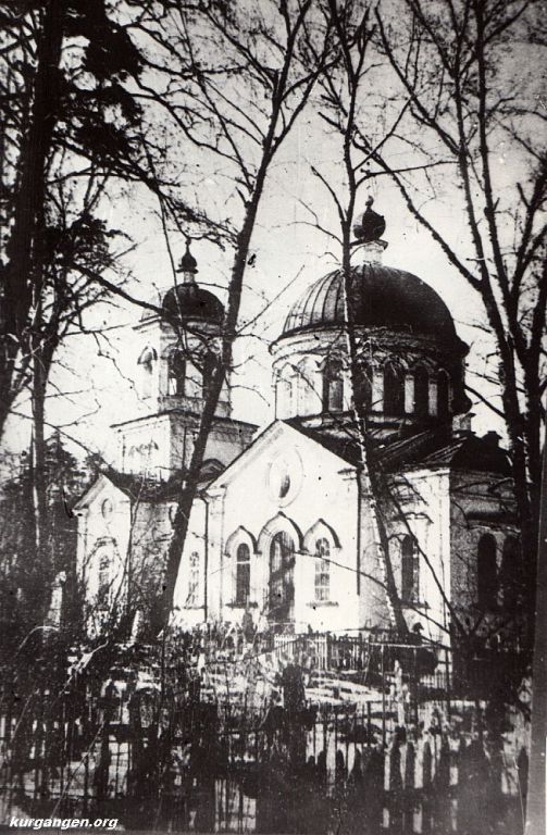 Шадринск. Церковь Воскресения Словущего. архивная фотография, Вид с юго-востока, 1920-е г.г. Источник: «Зауральская генеалогия»