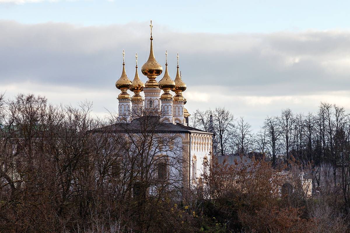 общий вид в ландшафте. Церковь Входа Господня в Иерусалим, Суздаль (Суздальский район, Владимирская область)