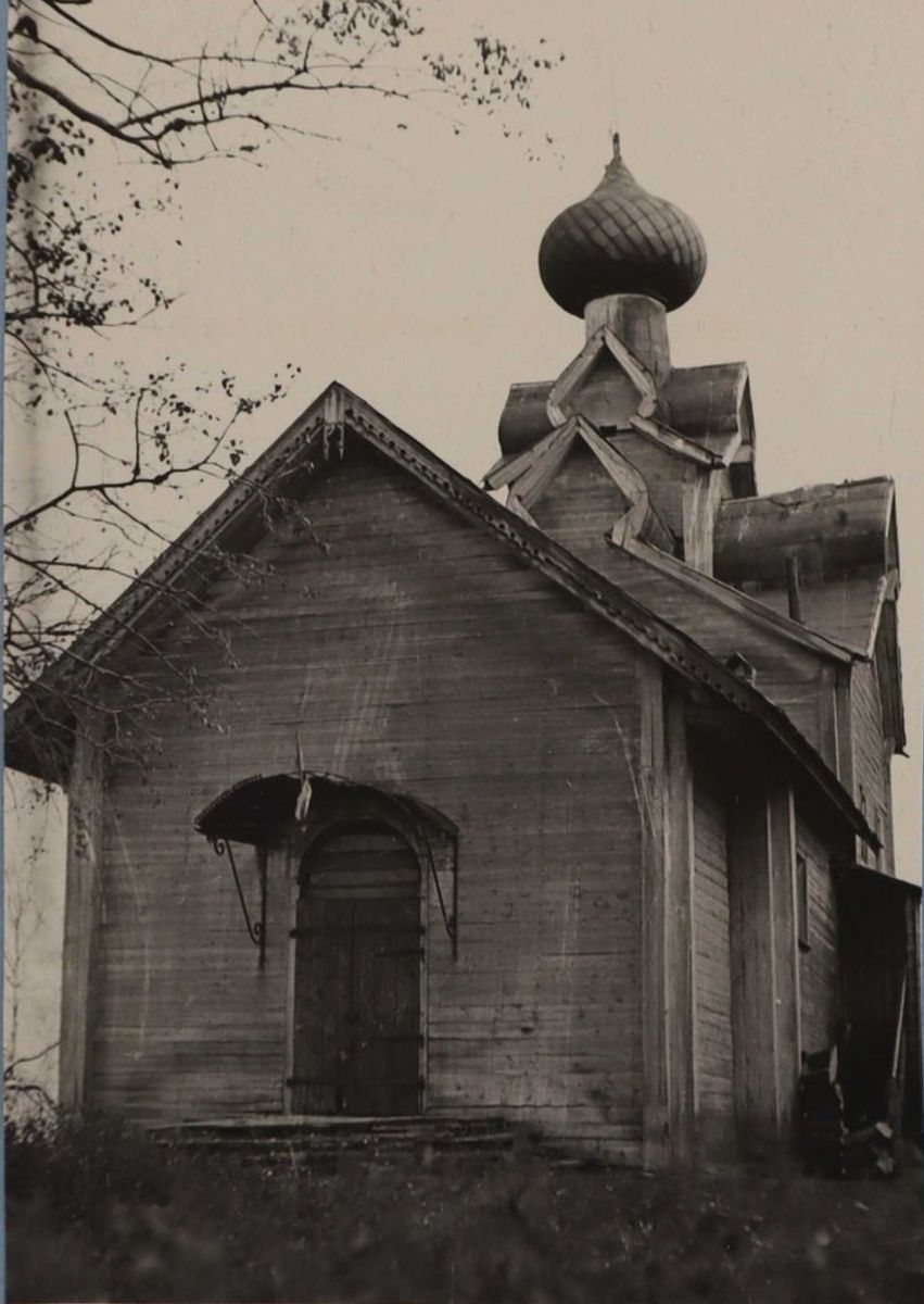 Вид с запада  ГАВО фонд Р-5228 оп. 9ФА. д.8, архивная фотография. Церковь Богоявления Господня, Палтога (Вытегорский район, Вологодская область)